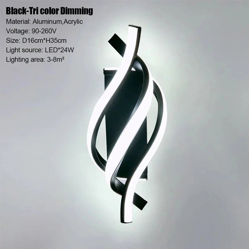 "Minimalism" – Modern 3-Color LED Wall Lamp in Black or White