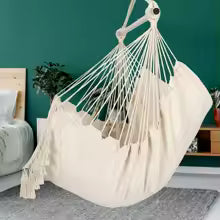 🌿“Tassels & Tranquility” – Hanging Hammock Chair with Pocket