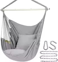 🌿“Tassels & Tranquility” – Hanging Hammock Chair with Pocket