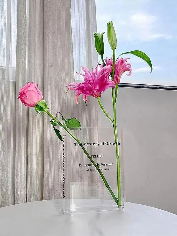 “The Mystery of Growth” – Clear Acrylic Book Vase