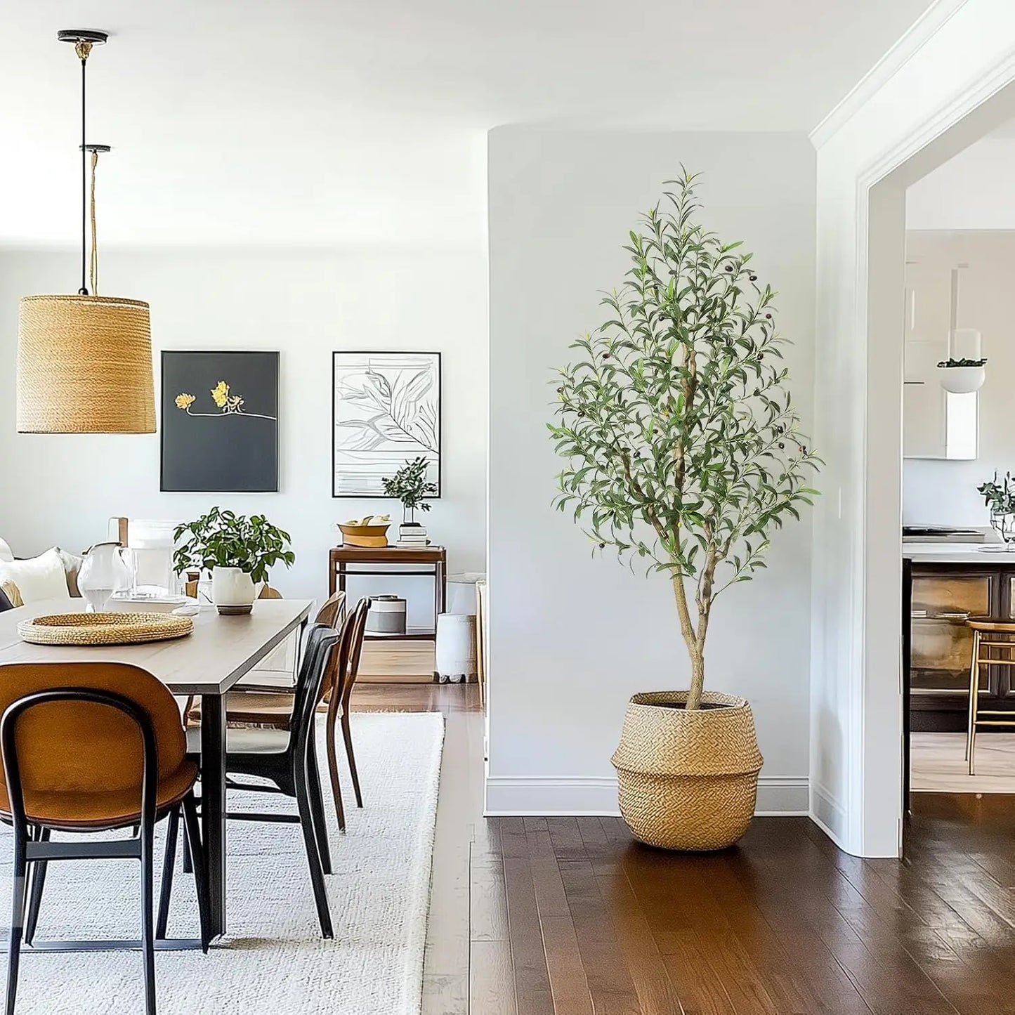 “Bringing the Mediterranean Home” – 5–7ft Artificial Olive Tree with White Planter (Single or Pair)