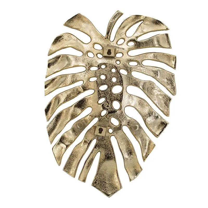 🌿“Where the Wild Grows in the Golden Stillness” – Sculptural Monstera Leaf Accent for Wall or Tabletop