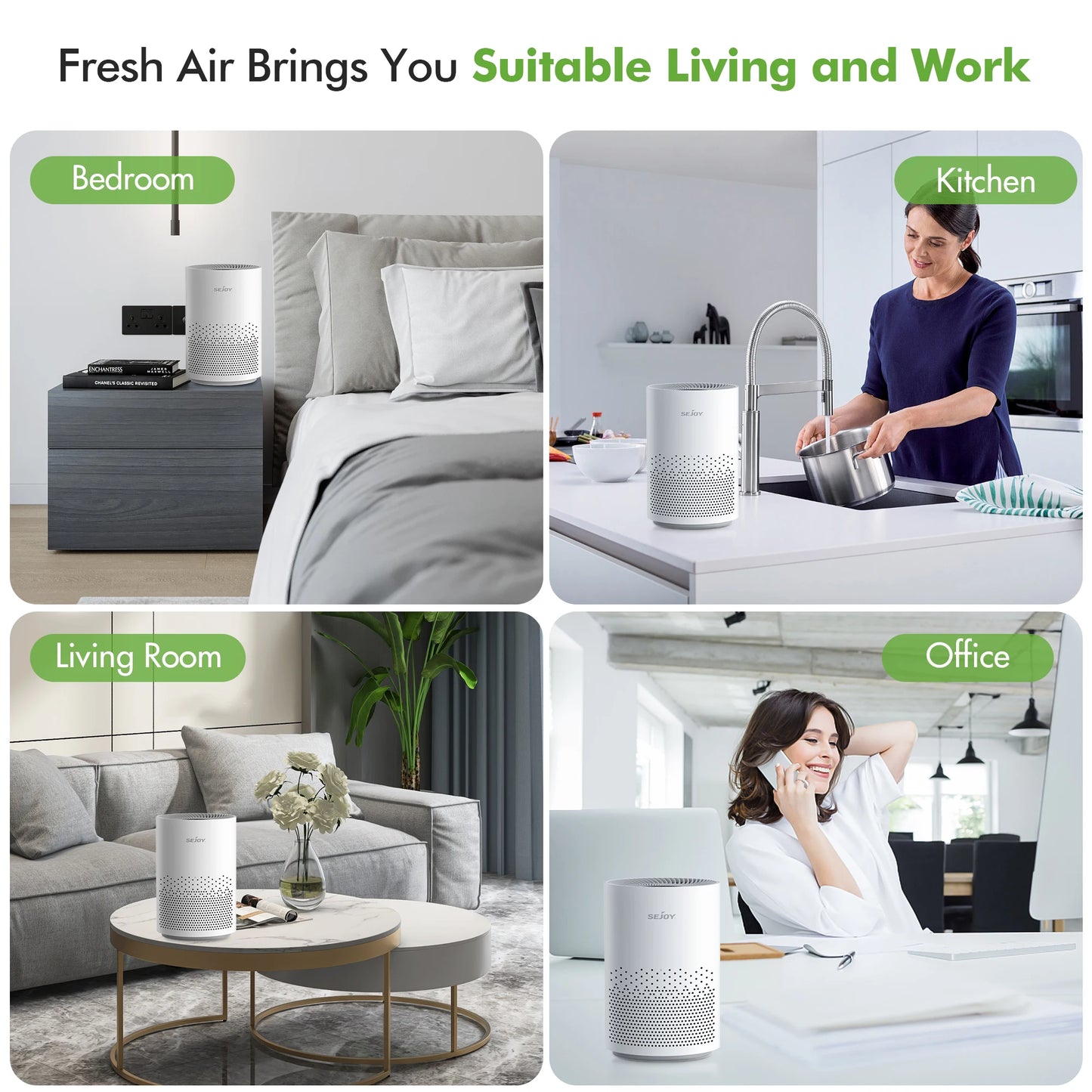 “Breathe Beautifully” – 360° True HEPA Air Purifier with Aromatherapy & Ionizer