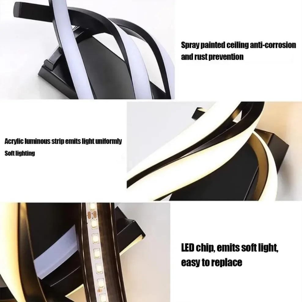 "Minimalism" – Modern 3-Color LED Wall Lamp in Black or White