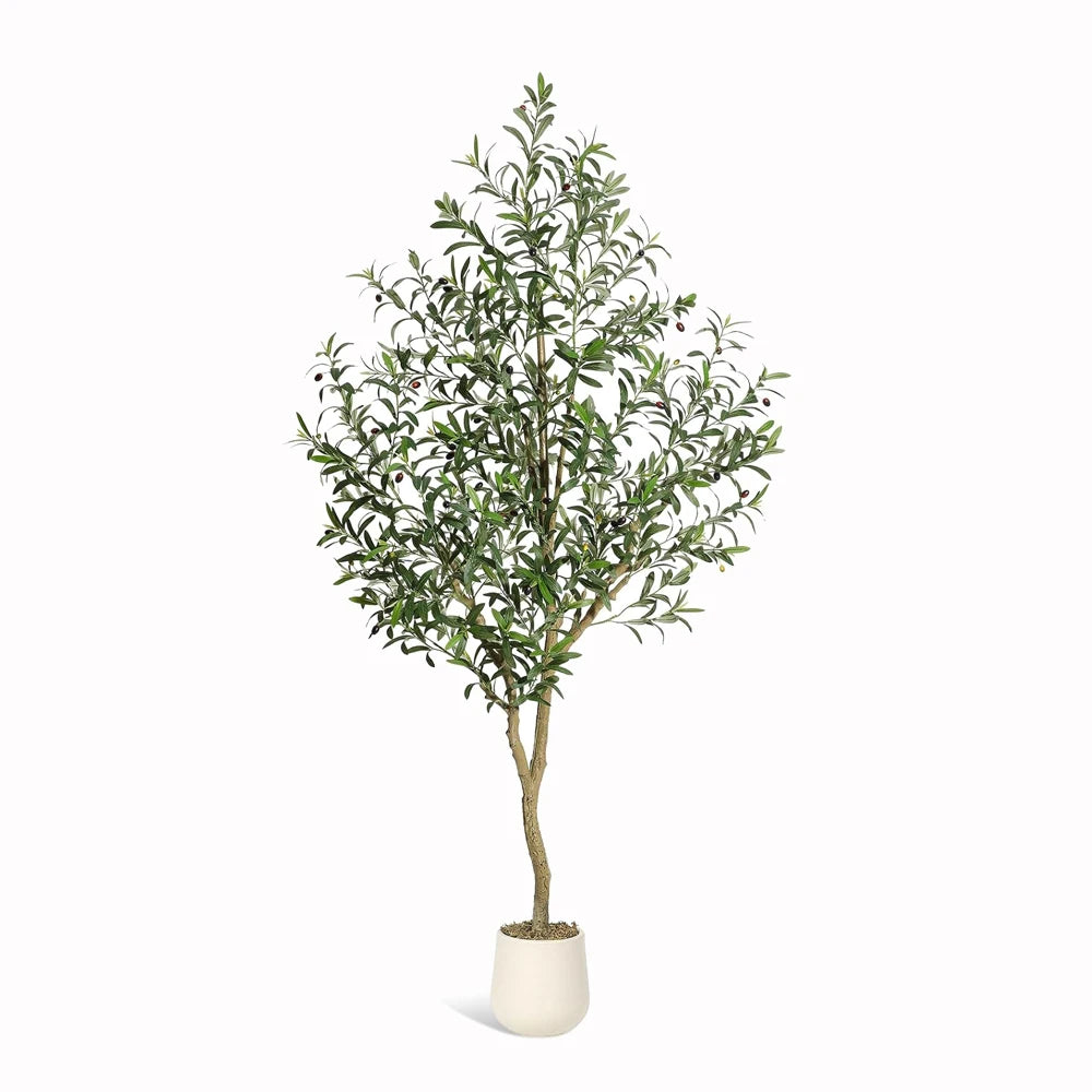 “Bringing the Mediterranean Home” – 5–7ft Artificial Olive Tree with White Planter (Single or Pair)