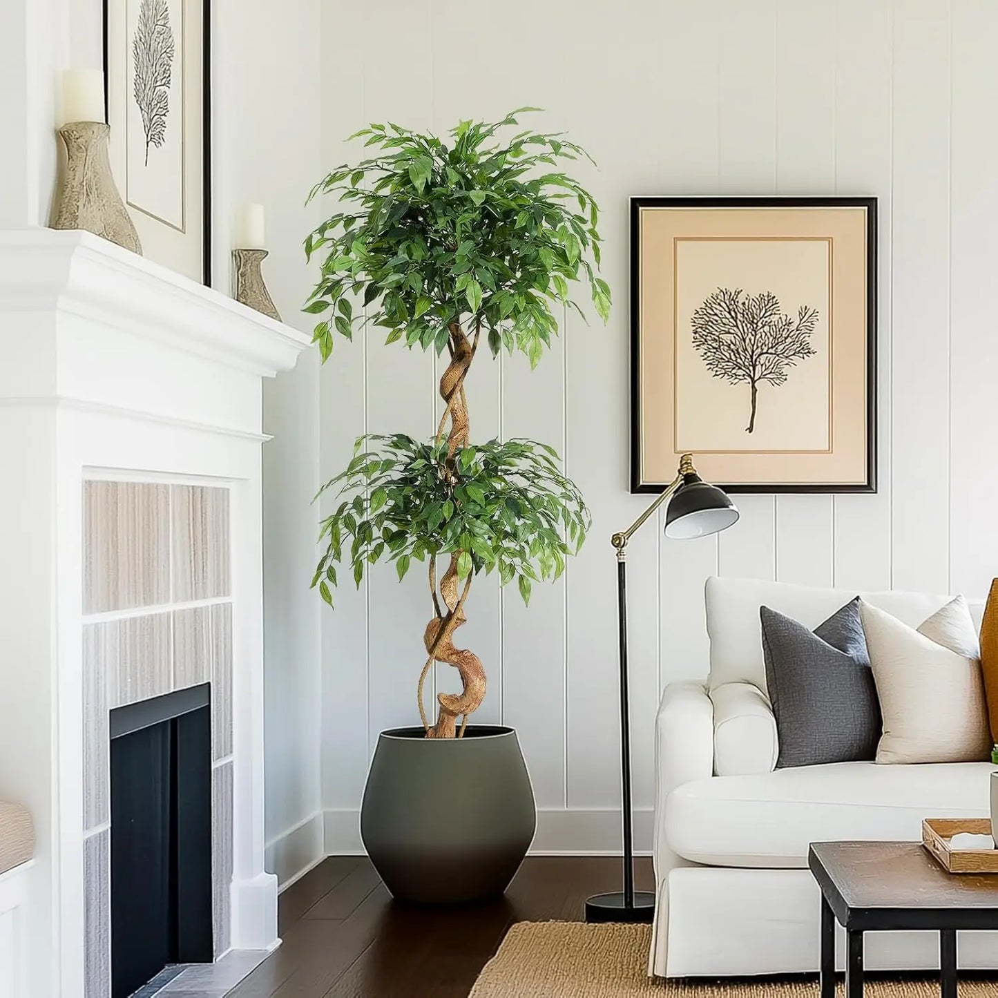 “Gracefully Twisted” – 5FT Faux Ficus Tree with Natural Vine Trunk