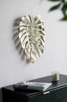🌿“Where the Wild Grows in the Golden Stillness” – Sculptural Monstera Leaf Accent for Wall or Tabletop