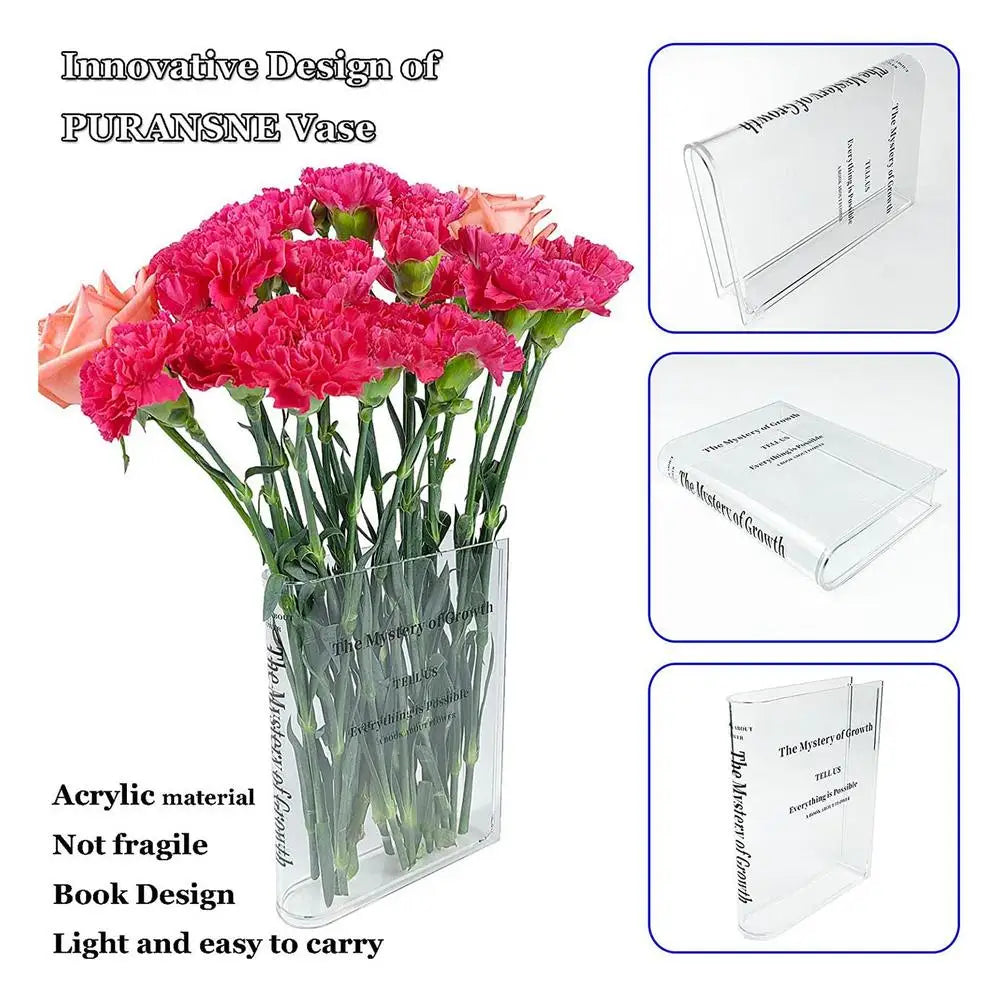 “The Mystery of Growth” – Clear Acrylic Book Vase