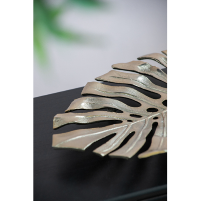 🌿“Where the Wild Grows in the Golden Stillness” – Sculptural Monstera Leaf Accent for Wall or Tabletop