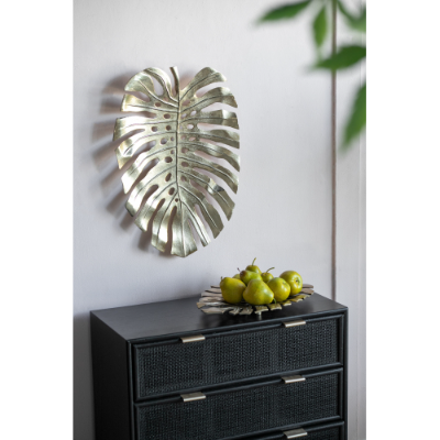 🌿“Where the Wild Grows in the Golden Stillness” – Sculptural Monstera Leaf Accent for Wall or Tabletop